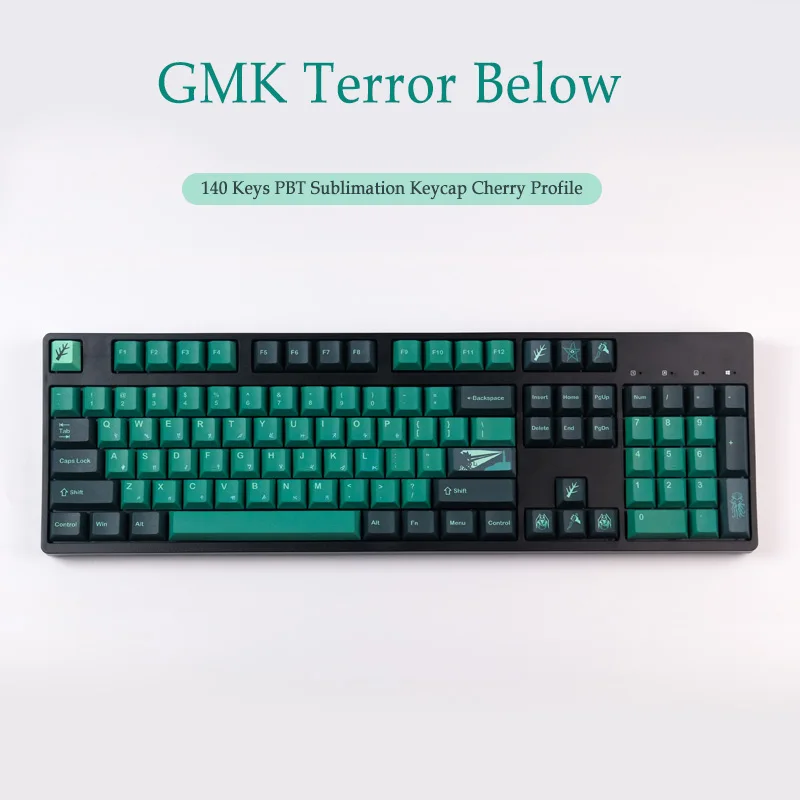 Chaves Gmk Terror Abaixo Keycaps Pbt Sublimação Keycap Cherry Perfil para mx Switch com 3u 6.25u 7u Barra de Espaço 140