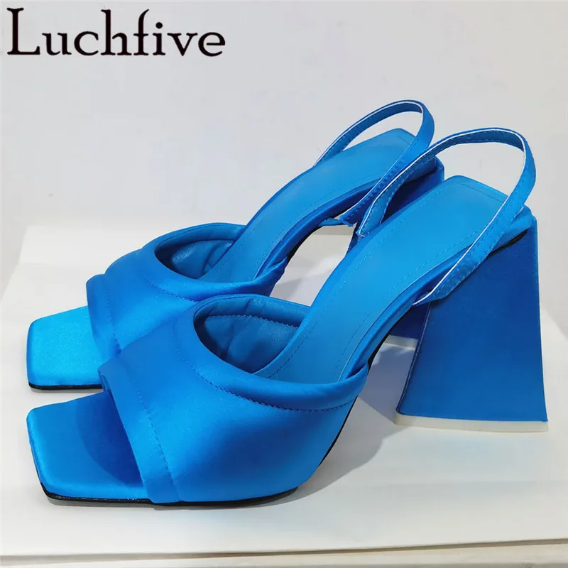 

Super High Heels Summer Sandals Sexy Peep Toe Slingbacks Fashion Sandals Feminina Orange Satin Ladies Shoes Woman