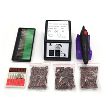 Черный 20000 об./мин Электрическая дрель для ногтей набор пилок для маникюра педикюр для ногтей ручка машина набор сверла для ногтей Инструменты шлифовальные ленты