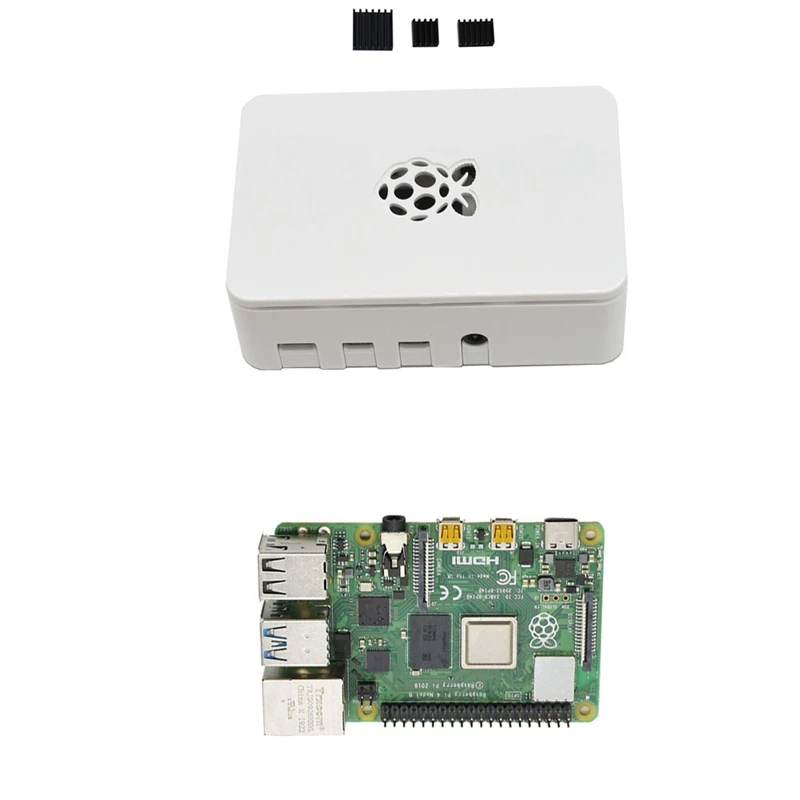 Для Raspberry Pi 4 Модель B 4G ram ABS чехол с черными радиаторами Поддержка 2,4/5,0 ГГц wifi Bluetooth 5,0 для RPI 4 DIY Kit