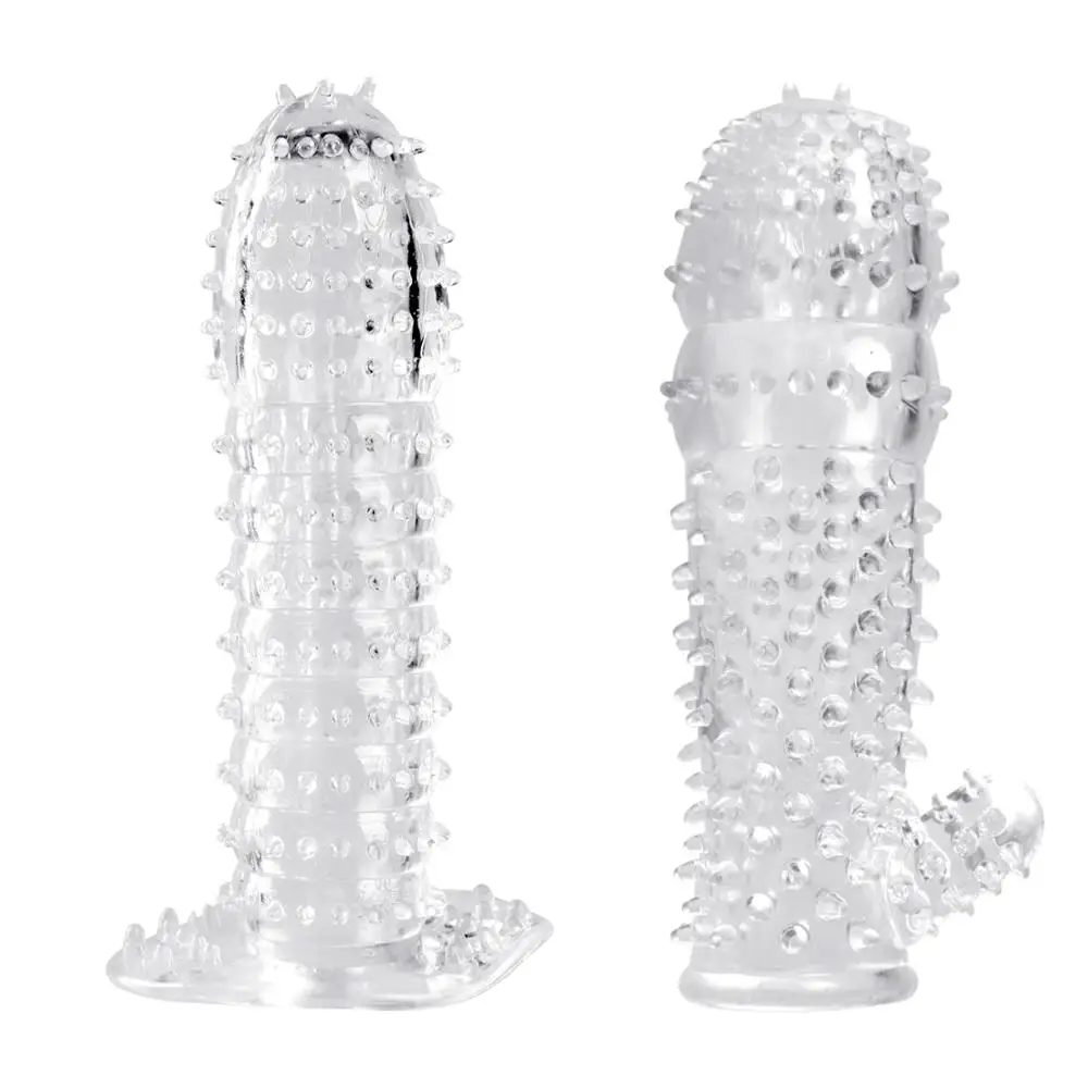 Penis sleeve Penis enlargement crystal delay action set male belt mace condom sex products passion