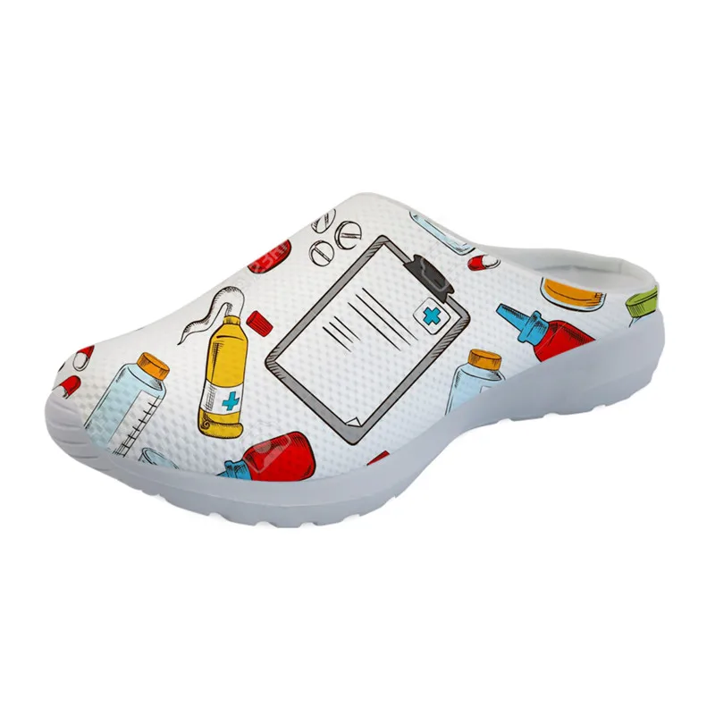 YQ2339CA FORUDESIGNS Cartoon Nurse Pattern Sandals Women Slipper Female Summer Shoes for Ladies Sandalias Mujer Women's Flats Mesh - Цвет: YQ2339CA