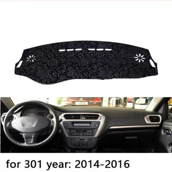 

Rose Pattern Non-slip Dashmat Dash Mat Dashboard Cover Pad Cover Carpet Car Sticker for p-eugeot 301 2014 2015-2018 Car Styling
