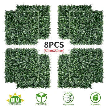 

Artificial Boxwood Panels Topiary Hedge Plant UV Protected Privacy Screen Outdoor Indoor Garden Fence Backyard Home Decor Green
