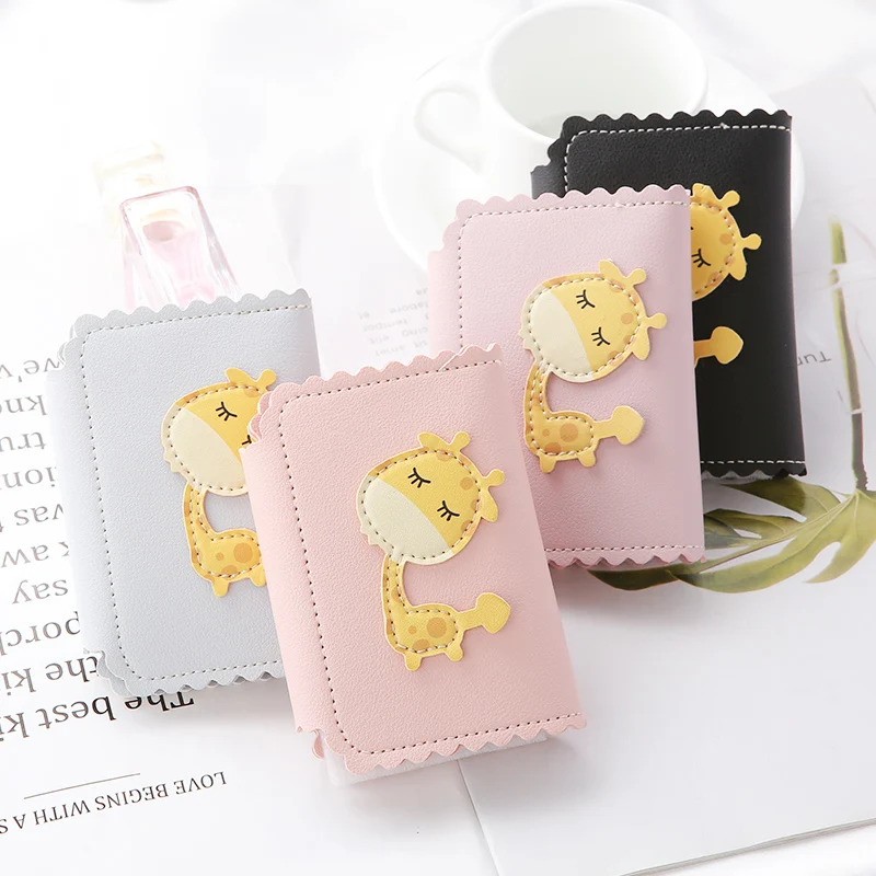 

NI WEI ER Cute Giraffe Key Wallets Women Multifunction Key Holder Organizer Car Key Bag Wallet Housekeeper Case Mini Cards Bags