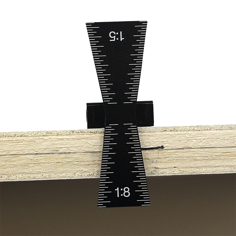 Dovetail Marking Gauge Aluminum Alloy Hand Cut Wood Joints Gauge Dovetail Guide Tool with Scale Template Size 1: 5 and 1: 8