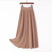 Зимняя Гибкая эластичная юбка средней длины с высокой талией, плиссированная, теплая трикотажная юбка, Женский армейский зеленый, черные бежевые юбки saia