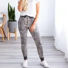 Новинка, повседневные свободные штаны с леопардовым принтом, спортивная одежда, женские свободные спортивные брюки с эластичной резинкой на талии, спортивные штаны, одежда