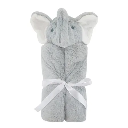 Grey Elephant Двухслойное утепленное детское одеяло в форме головы животного, бархатное одеяло, детский спальный мешок, постельные принадлежности - Цвет: Grey Elephant