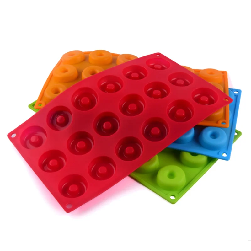 18 Cavity Mini Silicone Donut Mold Non-Stick Chocolate Mould Diy Cookies Dessert Baking Pan Tray Cake Decorating Tools Bakeware