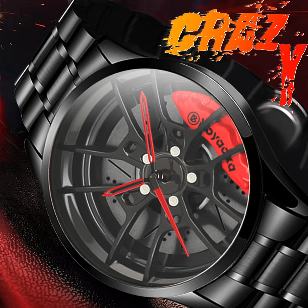 2021 Men's Watches Rim Hub Watch Wheel  Wristwatch Clock Sport Car Custom Design Creative Men Wrist Watch Relogio Masculino