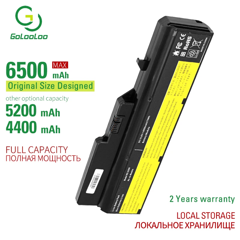Аккумулятор Golooloo 6 ячеек для ноутбука Lenovo IdeaPad V370 V470 V570 Z370 Z460 Z465 Z470 Z565 Z570 K47 Series V570A