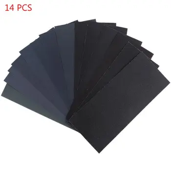 

14PC Wet Dry Sandpaper 120 To 3000 Grit Assortment Abrasive Paper Sheets For Automotive Sanding Wood Furniture Finishing 23*9 cm
