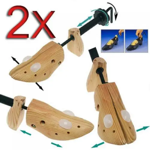 Adjustable Wood Shoes Tree Stretcher Utility Shoes Shaper US 8-14 Men