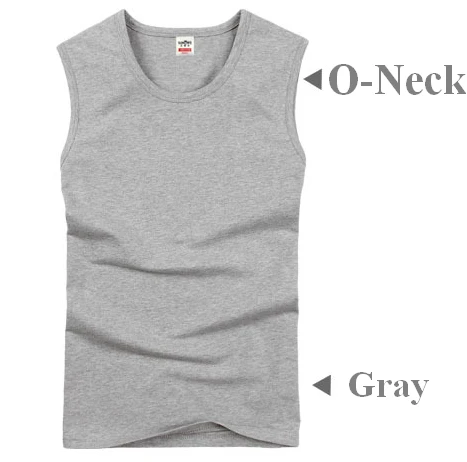 O Neck Gray 2 шт./лот, мужские майки, модные, хлопковые, брендовые, без рукавов, Мужская Нижняя майка, бодибилдинг, топы, белые, черные, повседневные, летние майки - Цвет: O Neck Gray