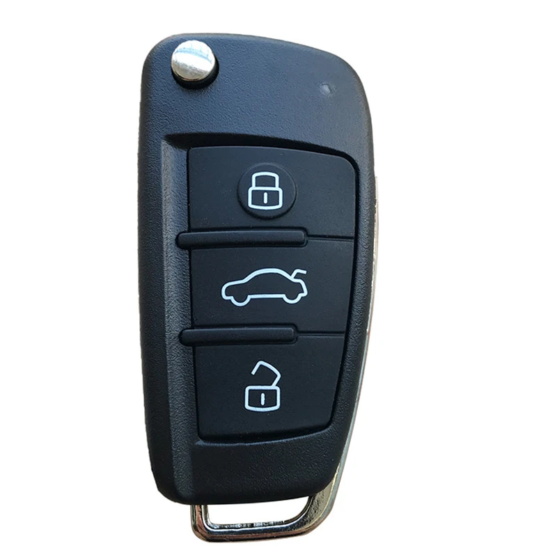 Flip Remote Key Shell For  A2 A3 A4 A6 A8 TT 3 Button Uncut Fob Case 