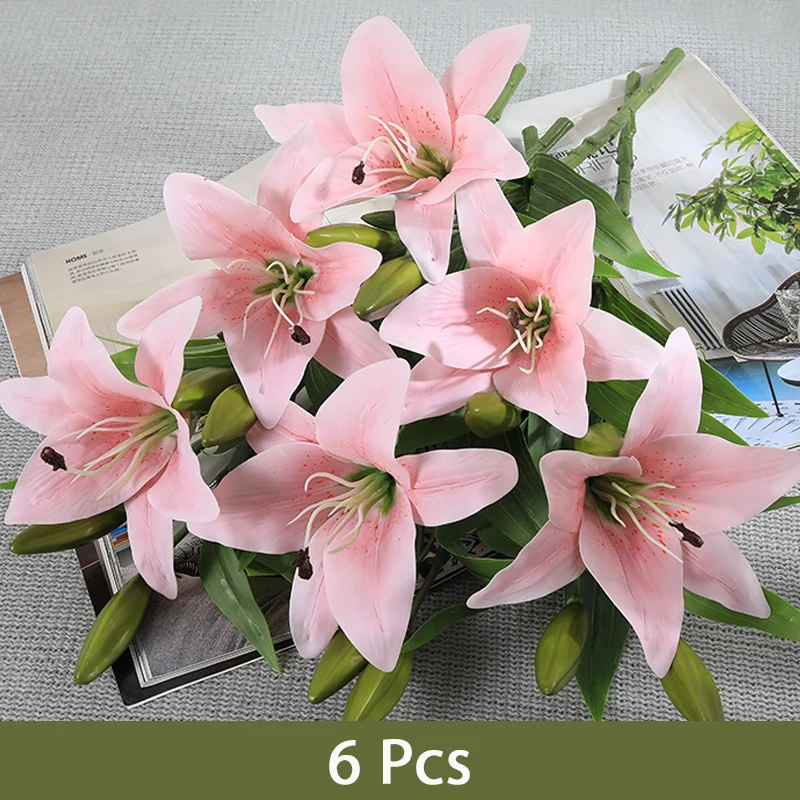 Artificial Flowers Lily Latex High Quality Lilies Beauty Forever