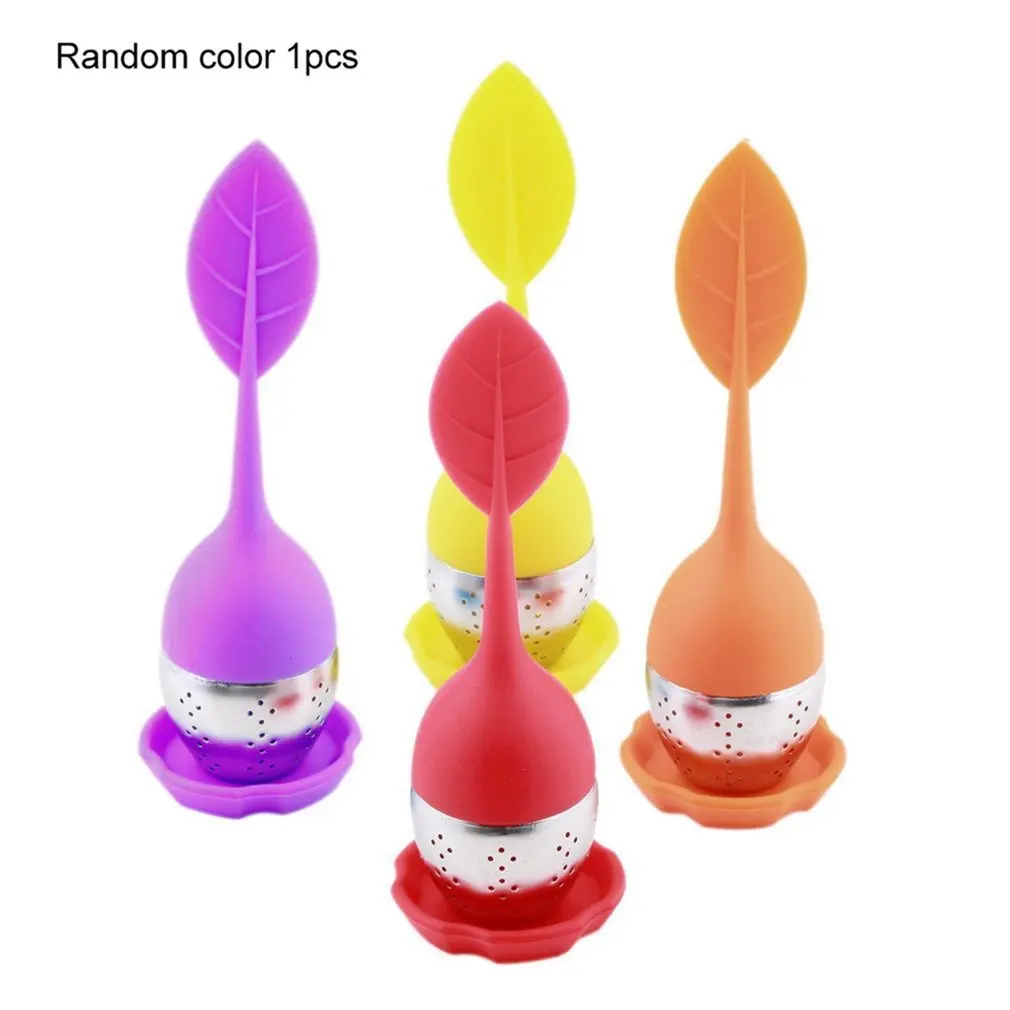 

colorful silicone leaf tea ball make tea bag filter creative stainless steel insulation tea infuser Spice Filter Diffuser Brand
