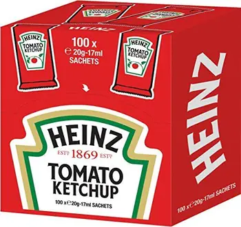 

Heinz Tomato Ketchup 100 Packs of 20 g Cube Pack of 1 x 2 Kg