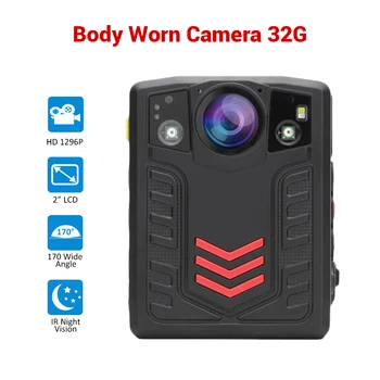

Police Body Worn Camera HD 1296P Security Video IR Night Vision Built in 32GB Wearable Mini Camcorders police camera