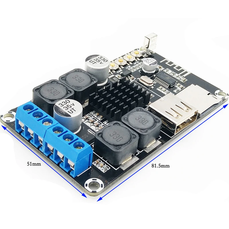 TPA3116 Bluetooth Receiver Amplifier Dual Channel 2*50W Digital Audio Amplifiers Board TF Card U Disk Player With Remote Control