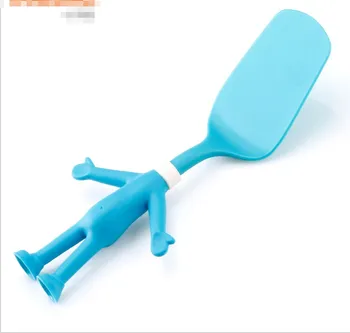 

Silica Gel Shovel Kitchenware Tools Silicone Kitchenware Human Cartoon Children's Nylon Kitchenware Baking Tableware Set