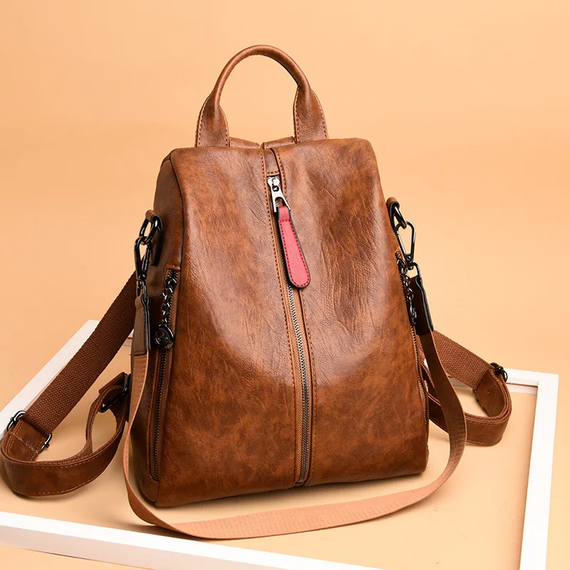 

WOMEN'S Leather Bags Fashion Multi-functional Anti-Theft School Bag 2019 New Style Street Women's Travel Backpack Bag