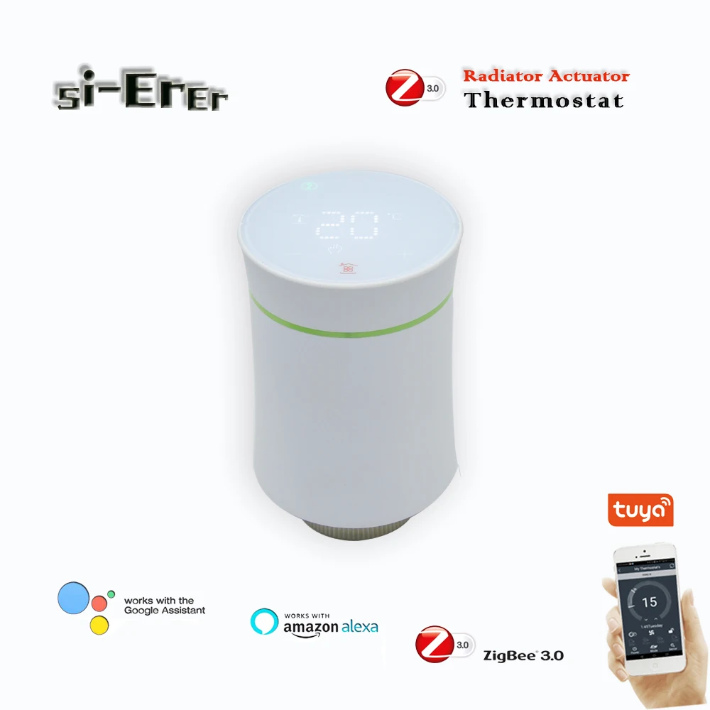 

WIFI Intelligent radiator actuator Tuya Zigbee radiator thermostat works with Alexa Google home