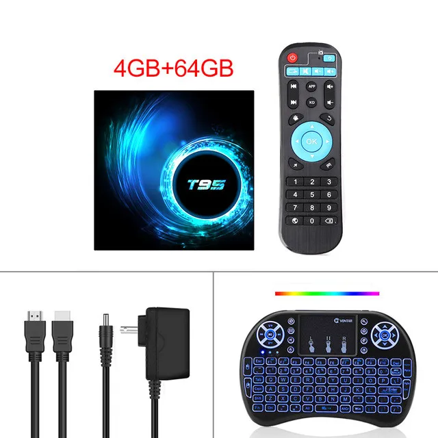 4G 64G keyboard T95 Smart tv Box Android 10,0 четырехъядерный процессор Allwinner H616 4 Гб 64 ГБ rom Wifi H.265 6K HD медиаплеер 2G 16G PK A95X F3 телеприставка - Цвет: 4G 64G keyboard