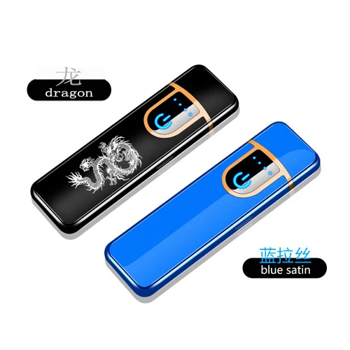 Dragon and Blue Мини Электронная usb зажигалка, ветрозащитная металлическая зарядка, электрические зажигалки для молодых и старых гаджетов, аксессуары для сигарет - Цвет: Dragon and Blue