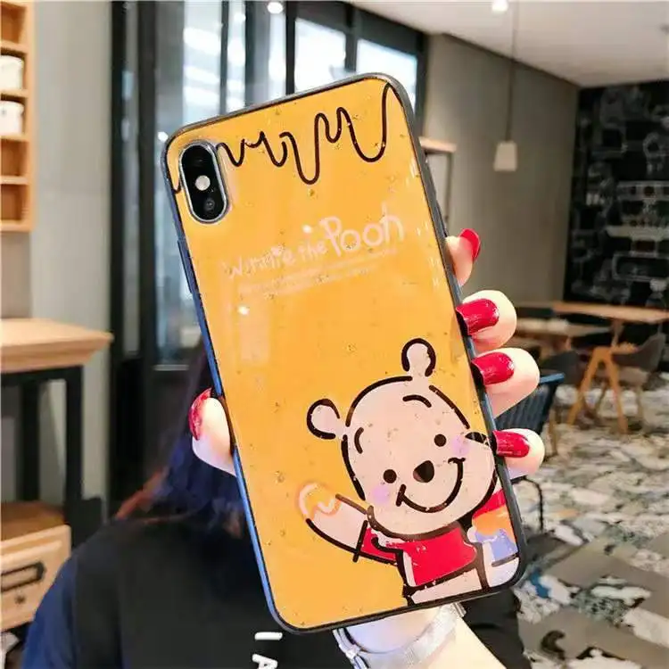 Мультфильм Аниме Винни Пух защита мобильного телефона чехол для телефона для iphone 6 6s 7 8 plus x xs xr max 11 Pro max - Цвет: 1