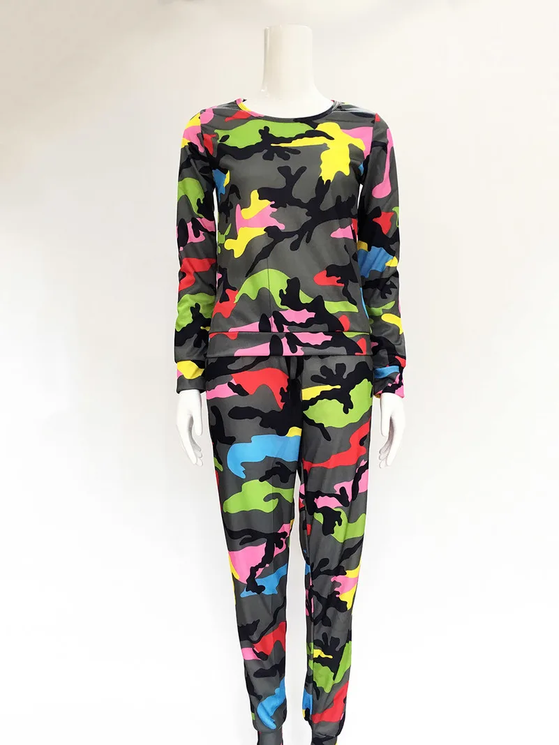 Женский Камуфляжный костюм спортивный из двух предметов кофта для бега фитнеса