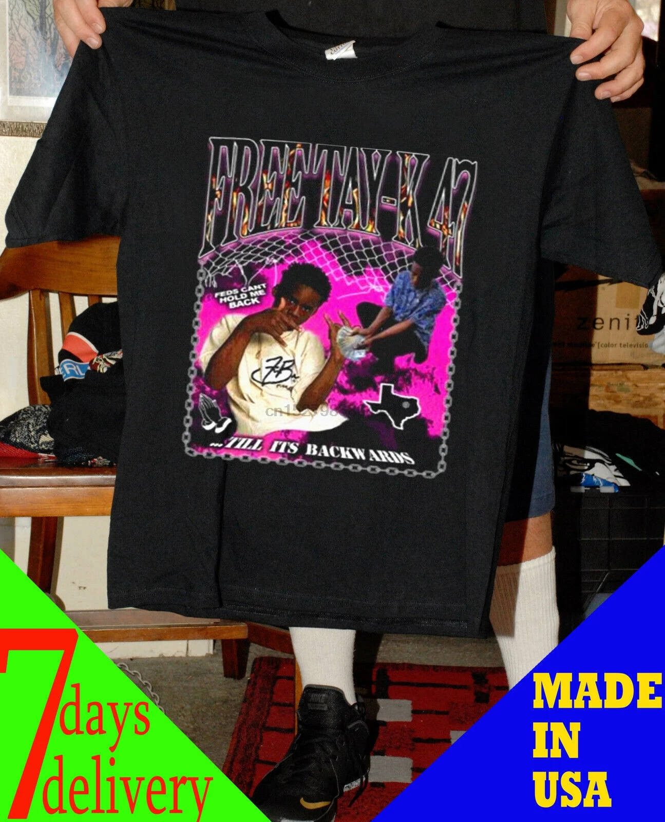 Free Tay-K 47 мужские черные футболки одежда США SZ S-2XL | Мужская
