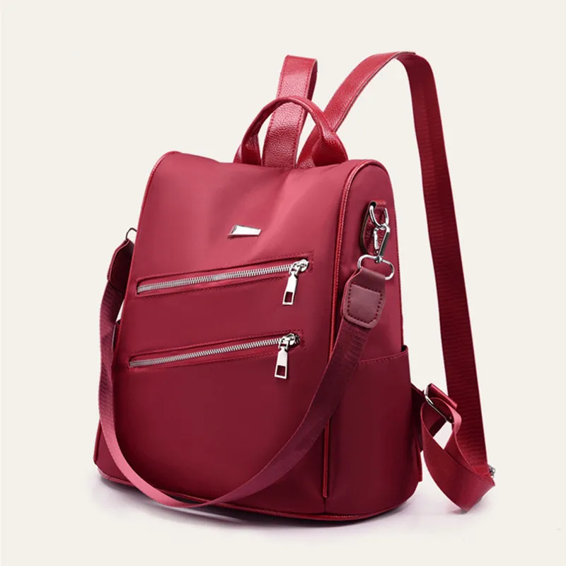 

Women Backpacks Shoulder-Schoolbags-Backpack Small Girls Casual Rivet Zipper Oxford