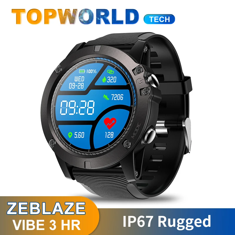 Смарт часы Zeblaze VIBE 3 HR IP67 водонепроницаемые спортивные фитнес трекер активности