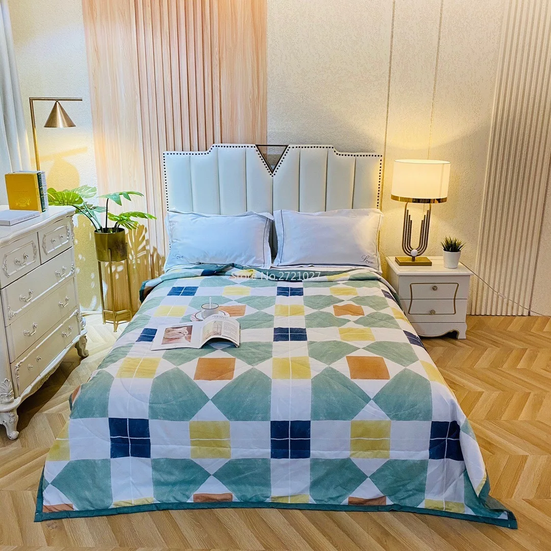 

Summer Quilt Cartoon Printed Air Conditioner Quilt Washable Cool Summer Quilt