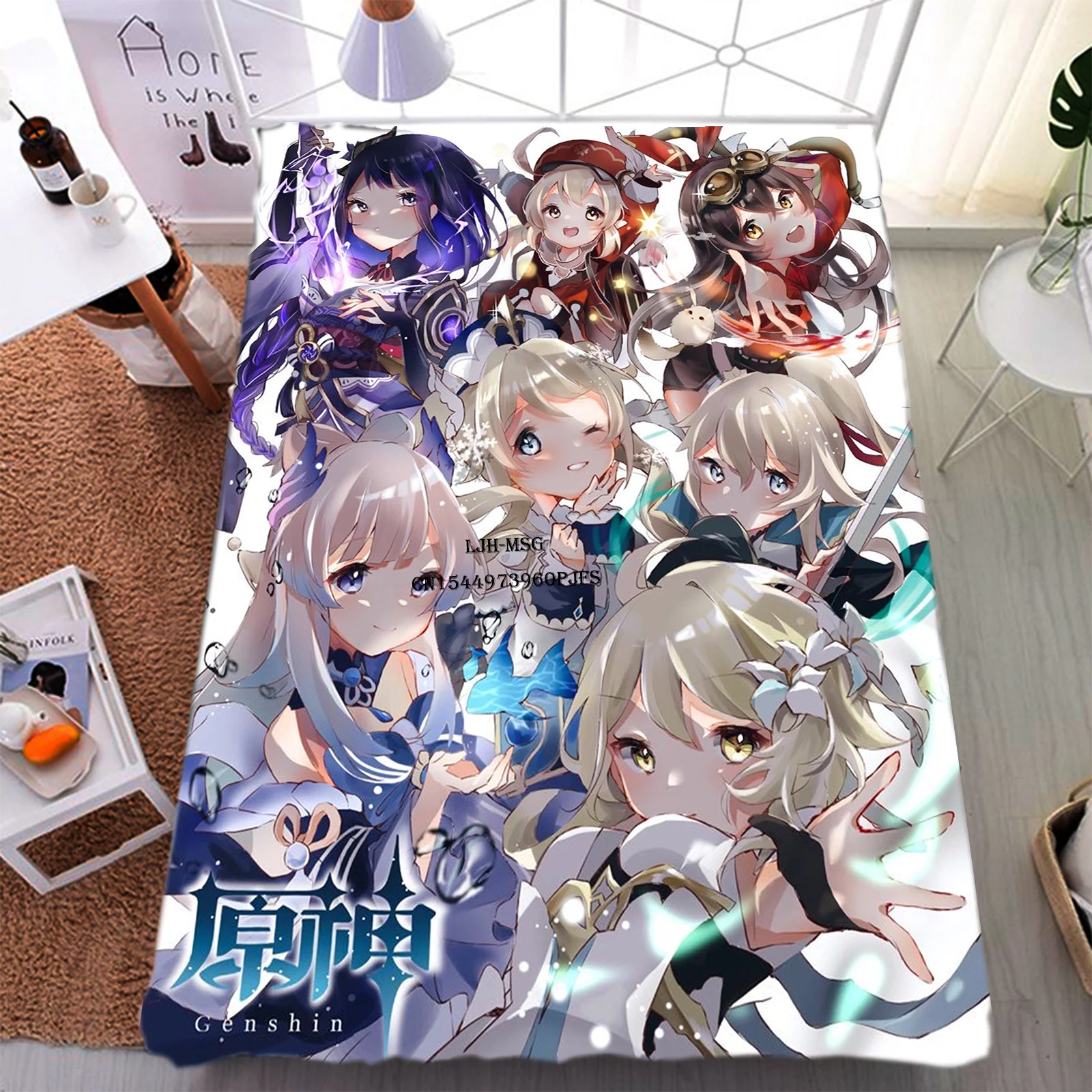 

Genshin Impact Blanket Flannel Anime Stuff Adult Doujin Sexy Art Poster Soft Throw Blankets Custom for Bedding Travel Throws