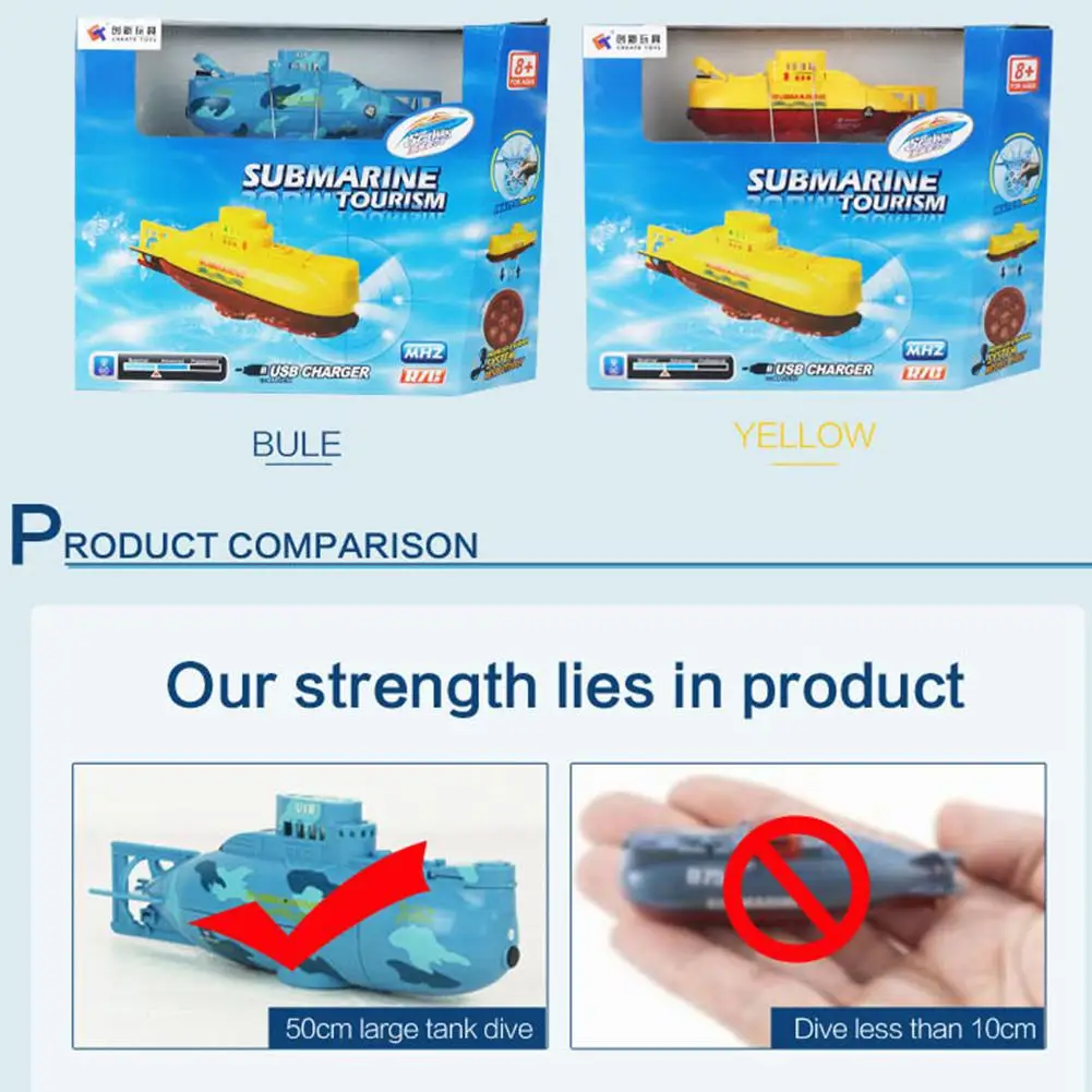 Mini RC Submarine Ship 6CH High Speed Radio Remote Control Boat Model Electric Kids Toy