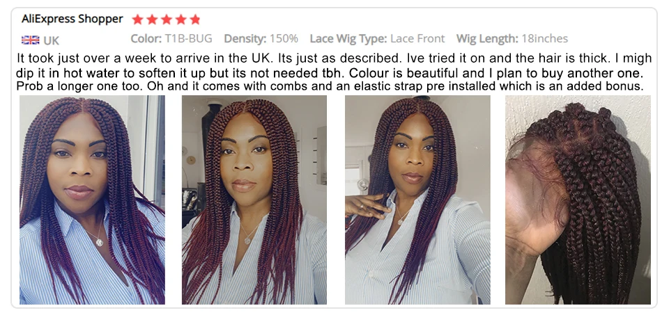 Perucas para Afro Dianteira do Laço Sintético com Cabelo do Corpo Resistente ao Calor Brown Trançado Feminino Ombre Peruca Fibra 4x4lace Caixa Tranças 18'brown 4 ombre peruca dianteira do laço sintético com