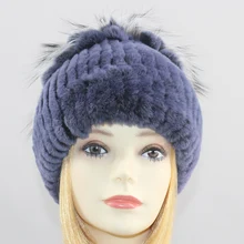 Женская шапка из натурального меха, хорошая эластичная натуральная шапка из меха кролика Рекс, женская теплая натуральная меховая шапка, опт и розница