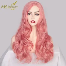 AISI beauty синтетические парики для женщин розовый парик для косплея длинные волнистые красные черные парики для ежедневных вечерние термостойкие частичные волосы
