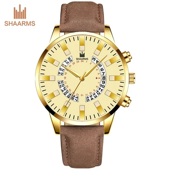 

Reloj Hombre 2020 Watch Men Fashion Military Sport Leather Band Quartz Wrist Watch Male Business Casual Calendar Watches