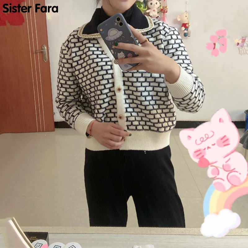 Женский спортивный костюм Sister Fara элегантный свитер с отложным воротником и