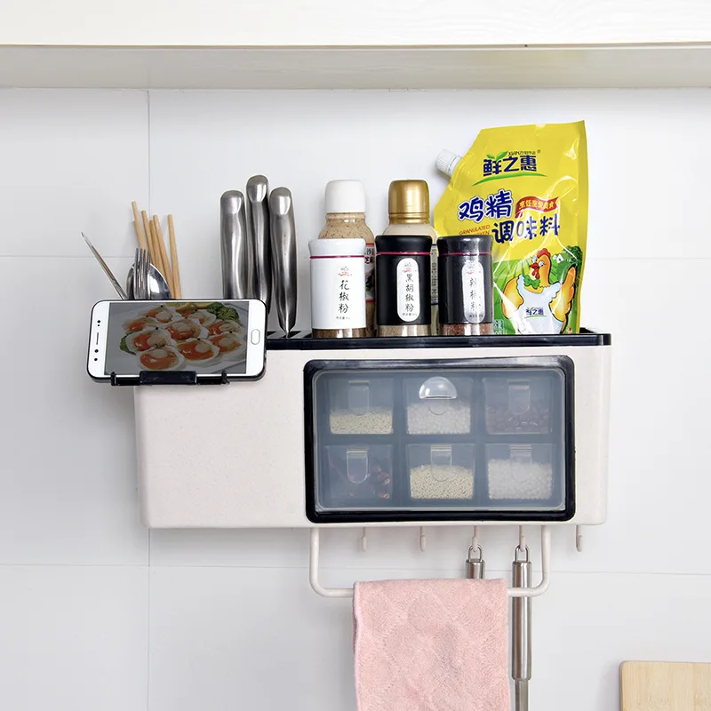 Ящик для приправ кухонные многофункциональные стеллажи принадлежности корзины