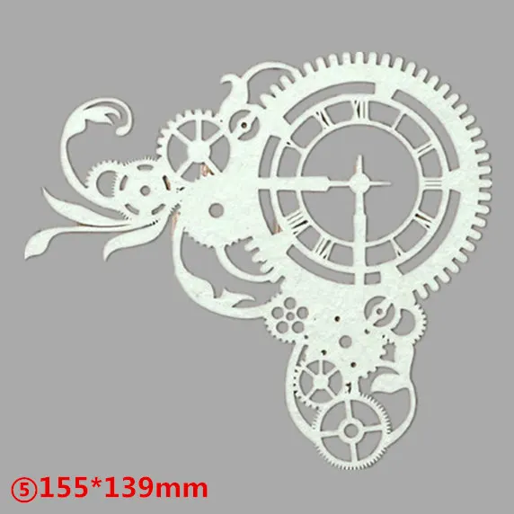 5-155x139mm 12 шт. Mechanica стимпанк металлические режущие штампы высечки пресс-формы для украшения скрапбукинга бумага ремесло нож плесень лезвие удар трафареты штампы - Цвет: 5-155x139mm
