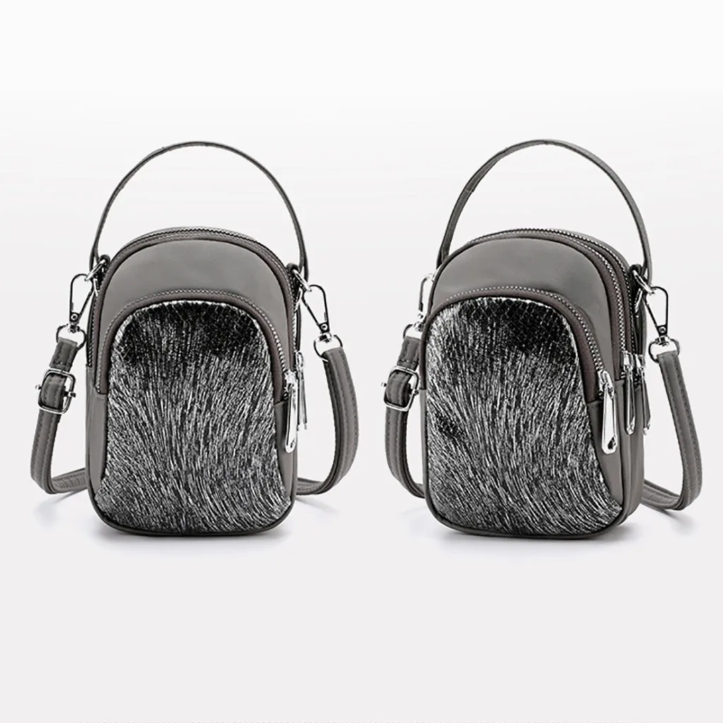Women Nylon Sequin Coin Purse Shoulder Mobile Phone Bag Exquisite Girls Delicate Handbag Elegant Ladies Fashion Casual Bags