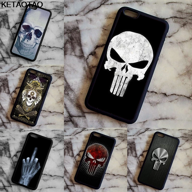 KETAOTAO Каратель Череп Логотип чехол для телефона s для iPhone 4S SE 5 6 5C 5S 6S 7 8 SE X Plus XR XS Max Чехол Мягкий ТПУ резиновый силиконовый