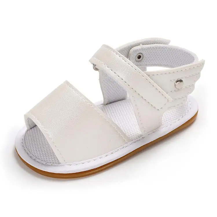 Белый Infant Baby Shoes Girl Sandals Rubber Soft Sole Anti-Slip Summer Pu Wing Newborn First Walker New Fashion Crib Shoes - Цвет: Белый