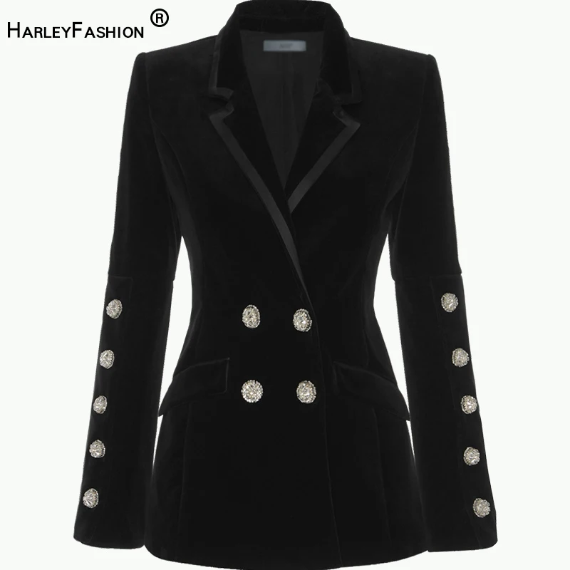 HarleyFashion Новый трендовый осенне-зимний изящный Блейзер на пуговицах с