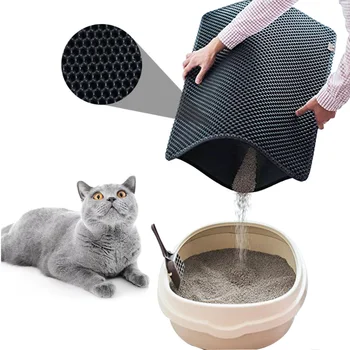 

Cat Litter Mat EVA Double-Layer Pet Cat Litter Trapper Mats with Waterproof Bottom Non-slip Pet Litter Cat Mat Layer Foldable